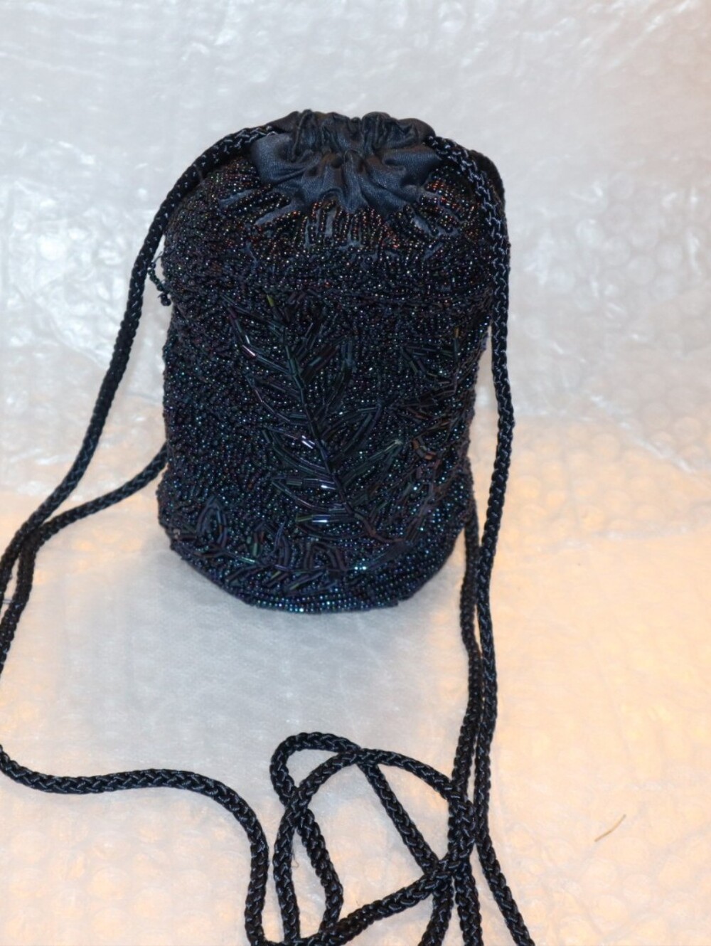 Tweeds Vintage Black Beaded Evening Purse Prom Party Small - Picture 4 of 15